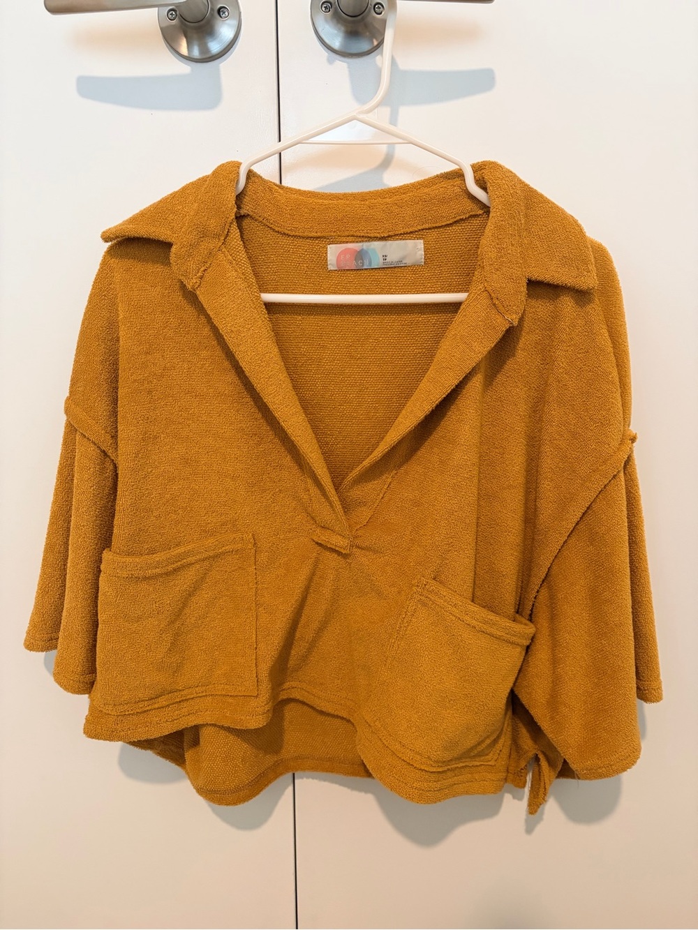 Mustard Yellow Terry-Style Women's Top